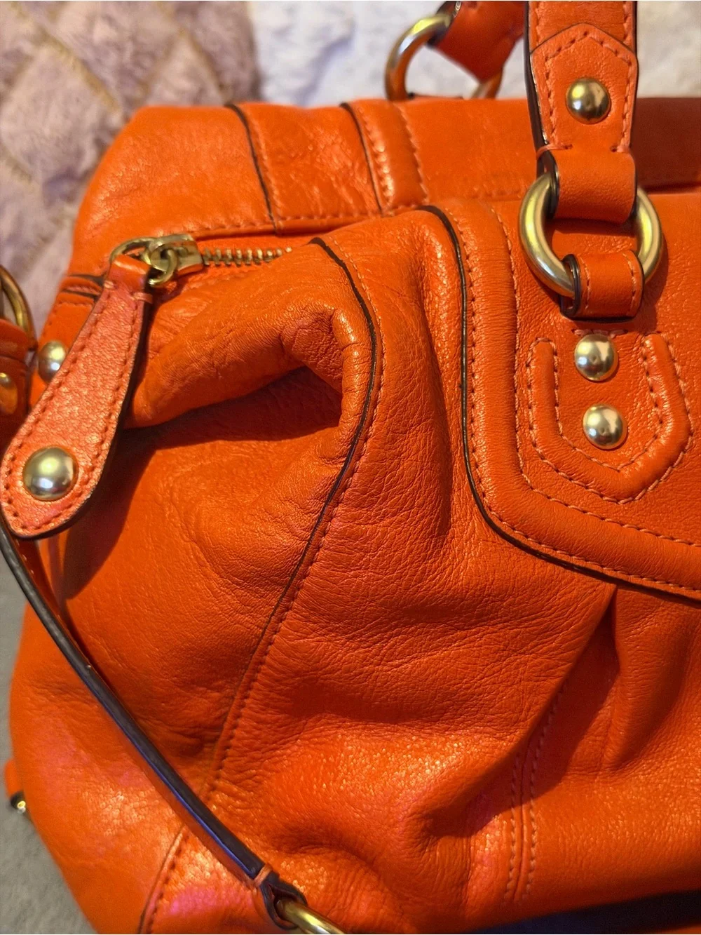Authentic Coach Ashley Satchel with Gold Hardware